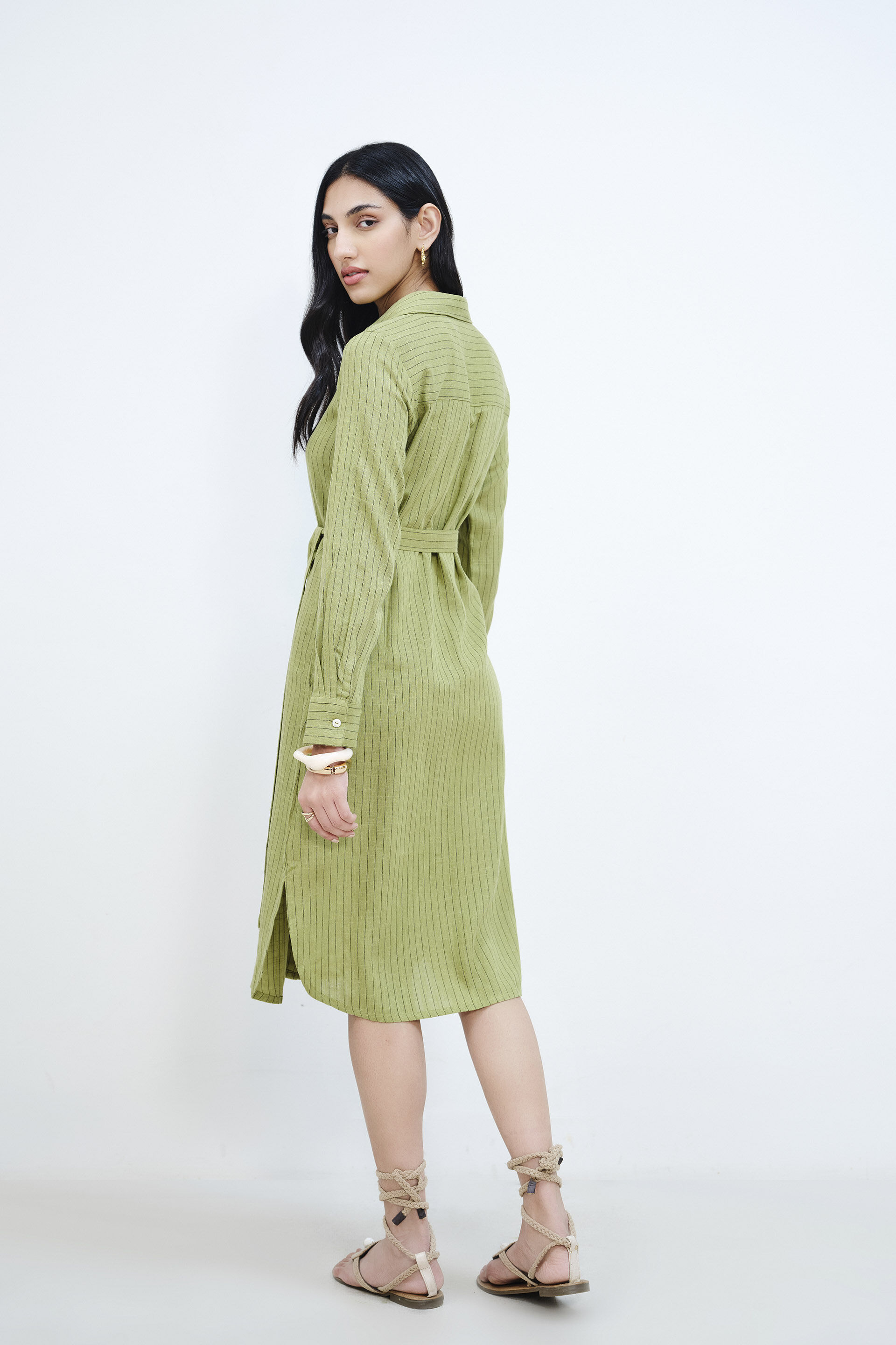 Soft Green Shirt Dress, Mint, image 6